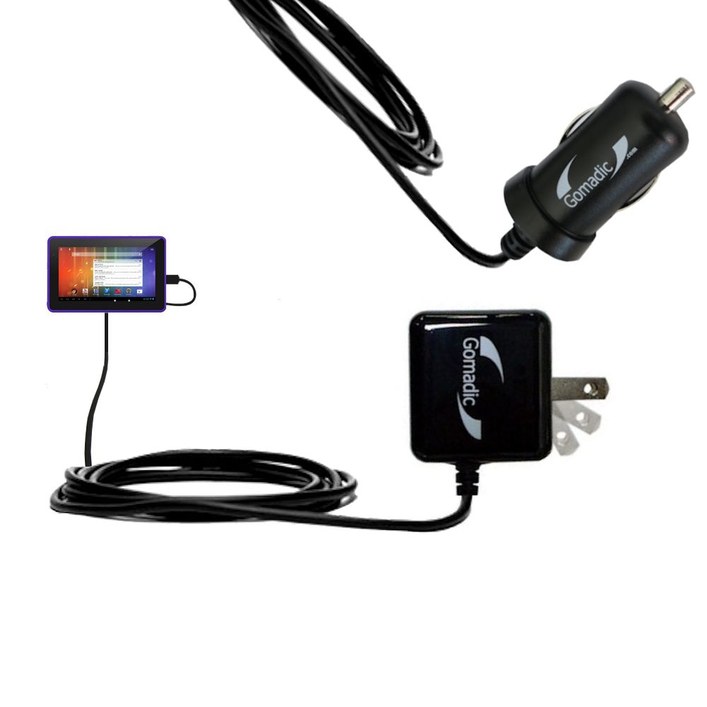 Car & Home Charger Kit compatible with the Playtime Tabby 7DU - 7 Inch