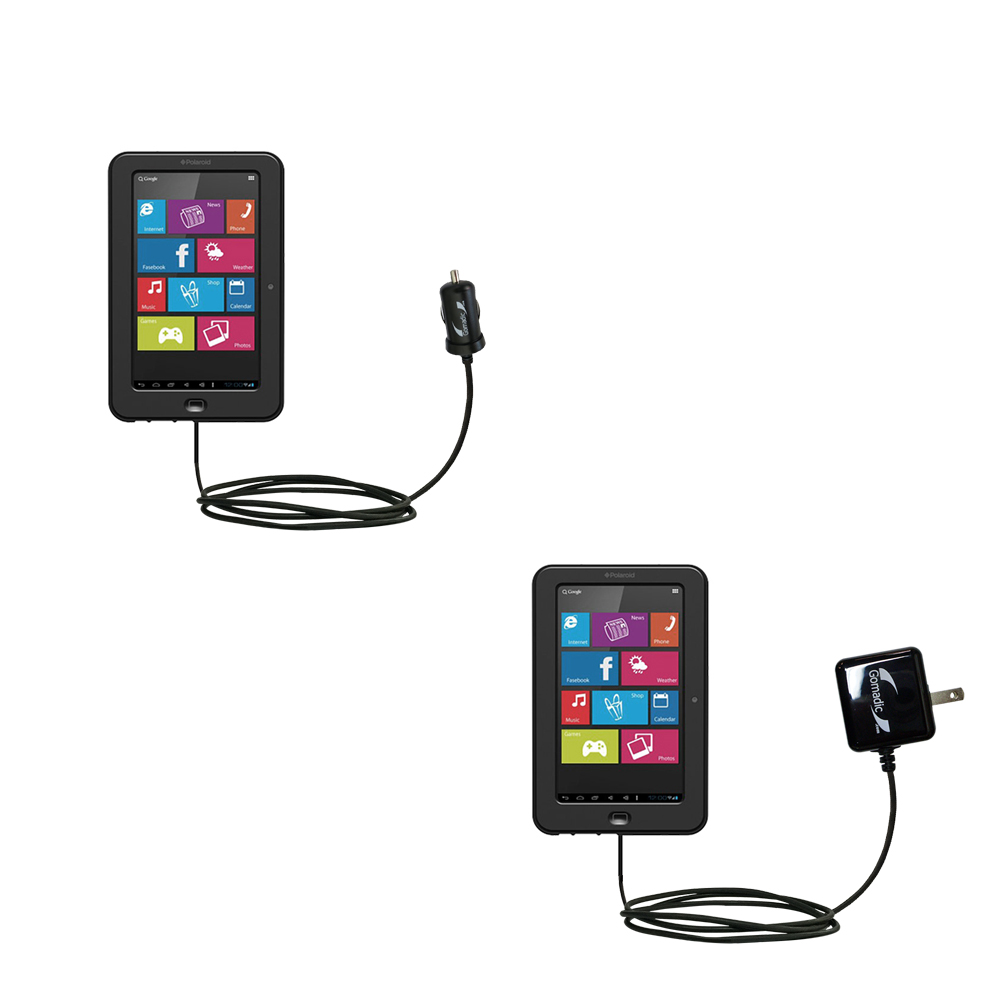 Car & Home Charger Kit compatible with the Polaroid PTAB7XC
