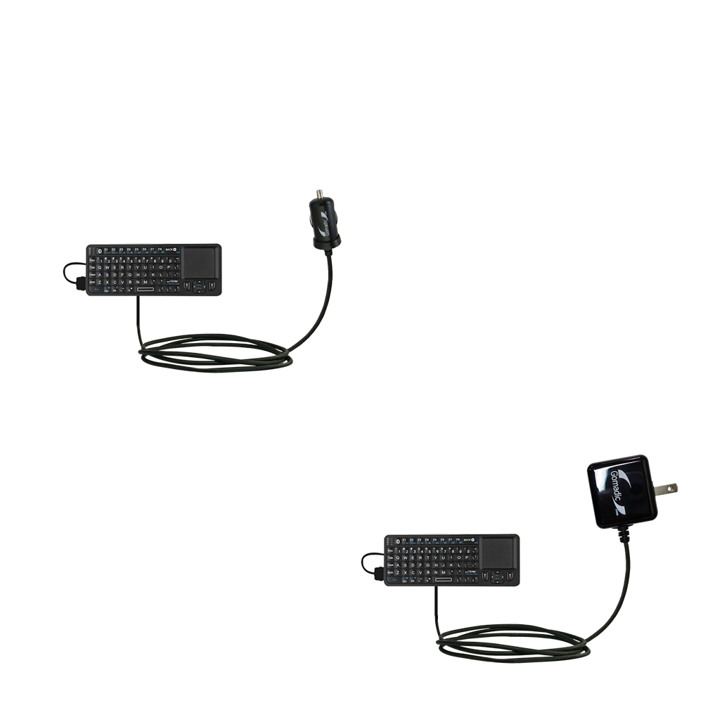 Car & Home Charger Kit compatible with the Rii Touch 240 Mini Keyboard