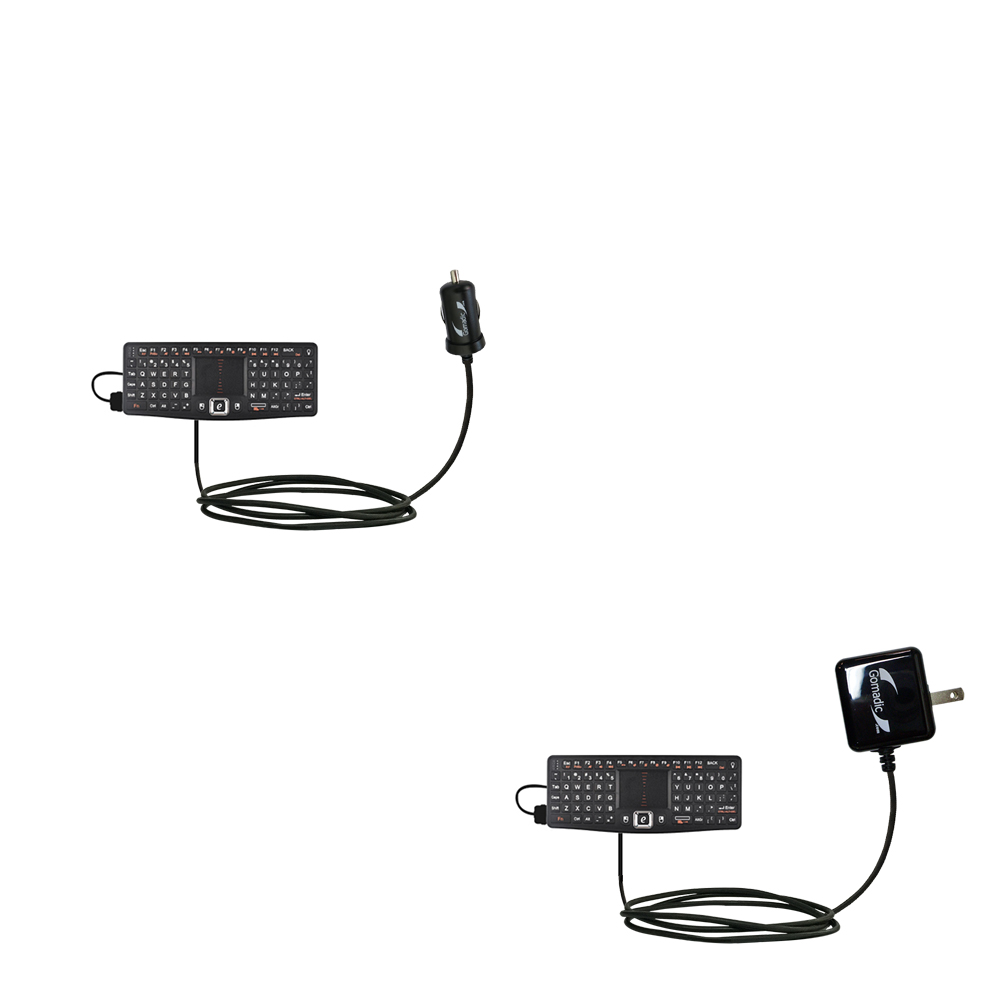 Car & Home Charger Kit compatible with the Rii Touch 330 Mini Keyboard