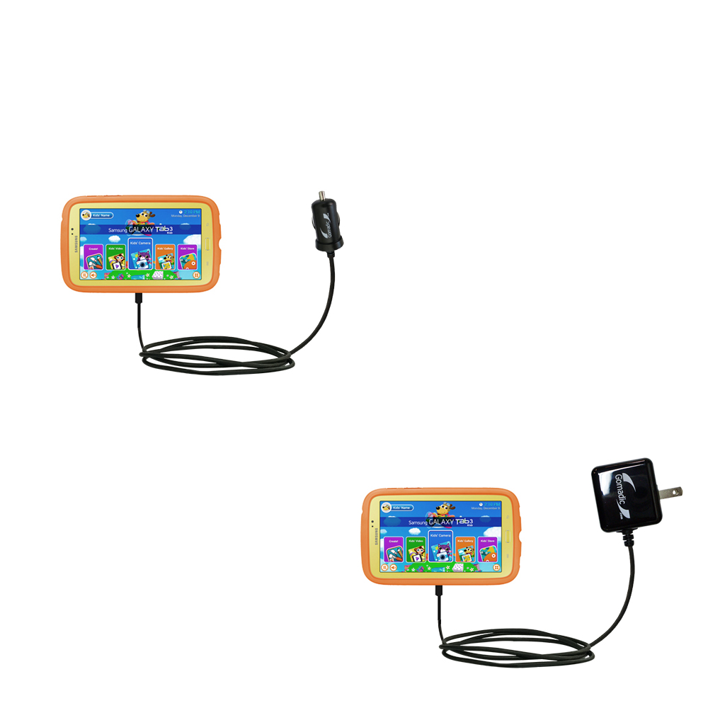 Car & Home Charger Kit compatible with the Samsung Galaxy Tab 3 Kids
