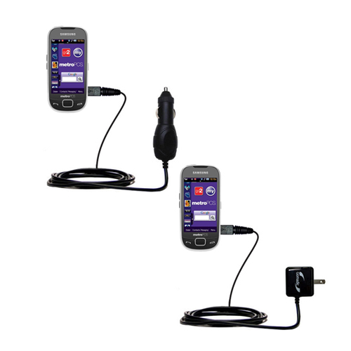 Car & Home Charger Kit compatible with the Samsung SCH-R860 Caliber