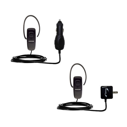 Gomadic Car and Wall Charger Essential Kit suitable for the Samsung WEP700 Bluetooth Headset - Includes both AC Wall and DC Car Charging Options with TipExchange