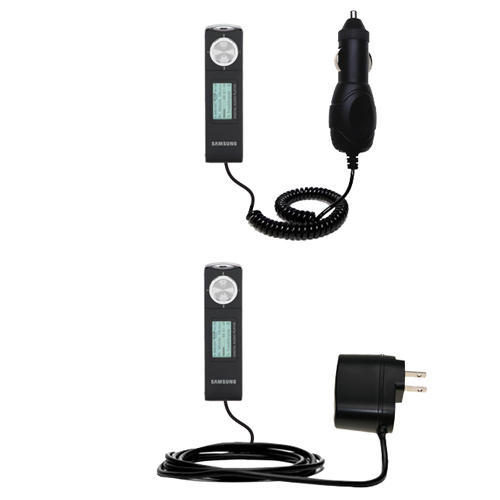 Car & Home Charger Kit compatible with the Samsung YP-U1Q