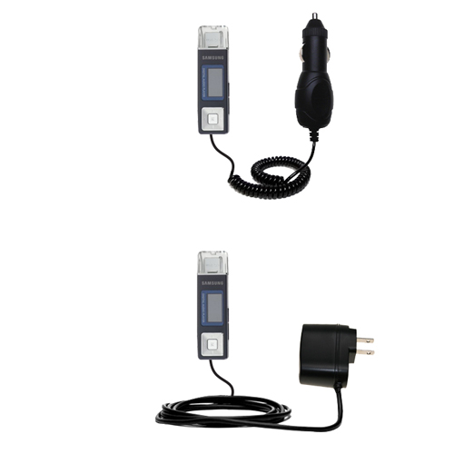 Car & Home Charger Kit compatible with the Samsung YP-U2JQB