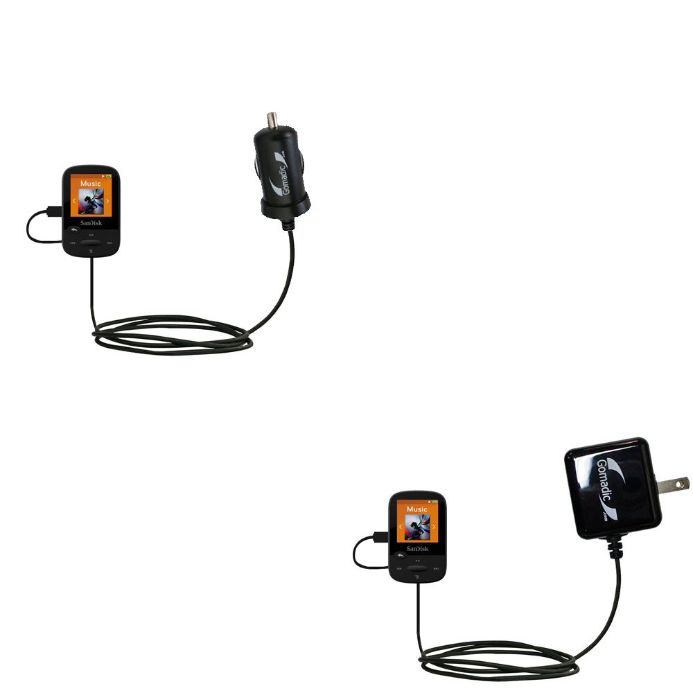 Car & Home Charger Kit compatible with the Sandisk Clip Sport