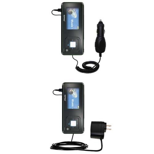 Car & Home Charger Kit compatible with the Sandisk Sansa c250