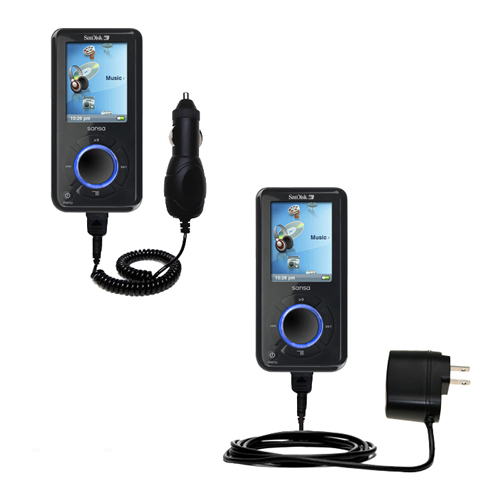 Car & Home Charger Kit compatible with the Sandisk Sansa E200