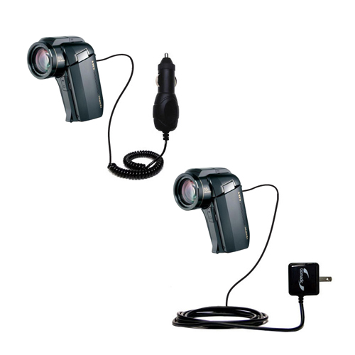 Car & Home Charger Kit compatible with the Sanyo Camcorder VPC-HD1010 VPC-HD1000