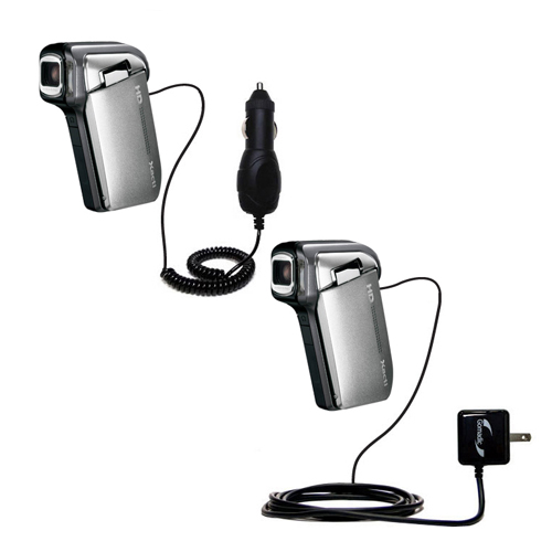 Car & Home Charger Kit compatible with the Sanyo Camcorder VPC-HD700 VPC-HD800