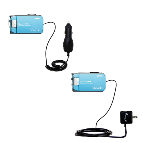 Car & Home Charger Kit compatible with the Sanyo Camcorder VPC-WH1