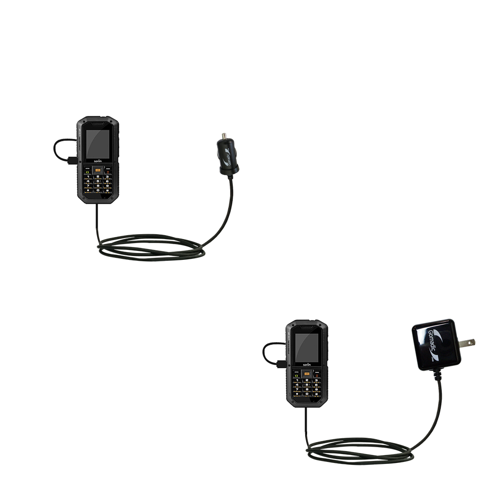 Car & Home Charger Kit compatible with the Sonim XP2 10 Spirit