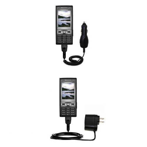 Gomadic Car and Wall Charger Essential Kit suitable for the Sony Ericsson k790c - Includes both AC Wall and DC Car Charging Options with TipExchange