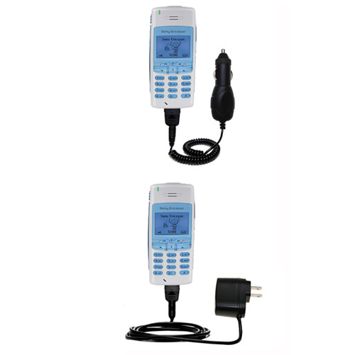 Gomadic Car and Wall Charger Essential Kit suitable for the Sony Ericsson T100 - Includes both AC Wall and DC Car Charging Options with TipExchange