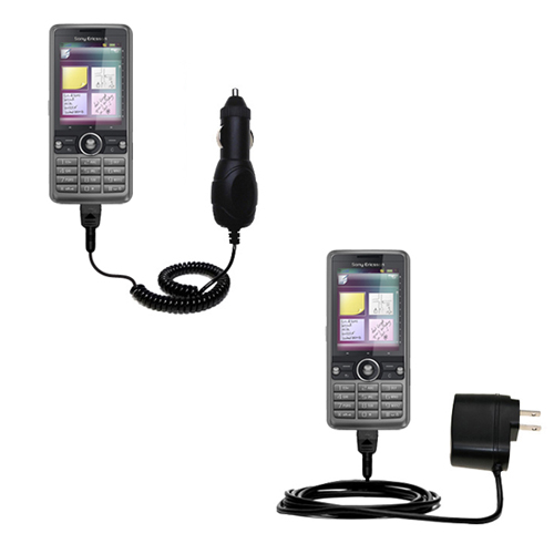 Gomadic Car and Wall Charger Essential Kit suitable for the Sony Ericsson Z780 - Includes both AC Wall and DC Car Charging Options with TipExchange