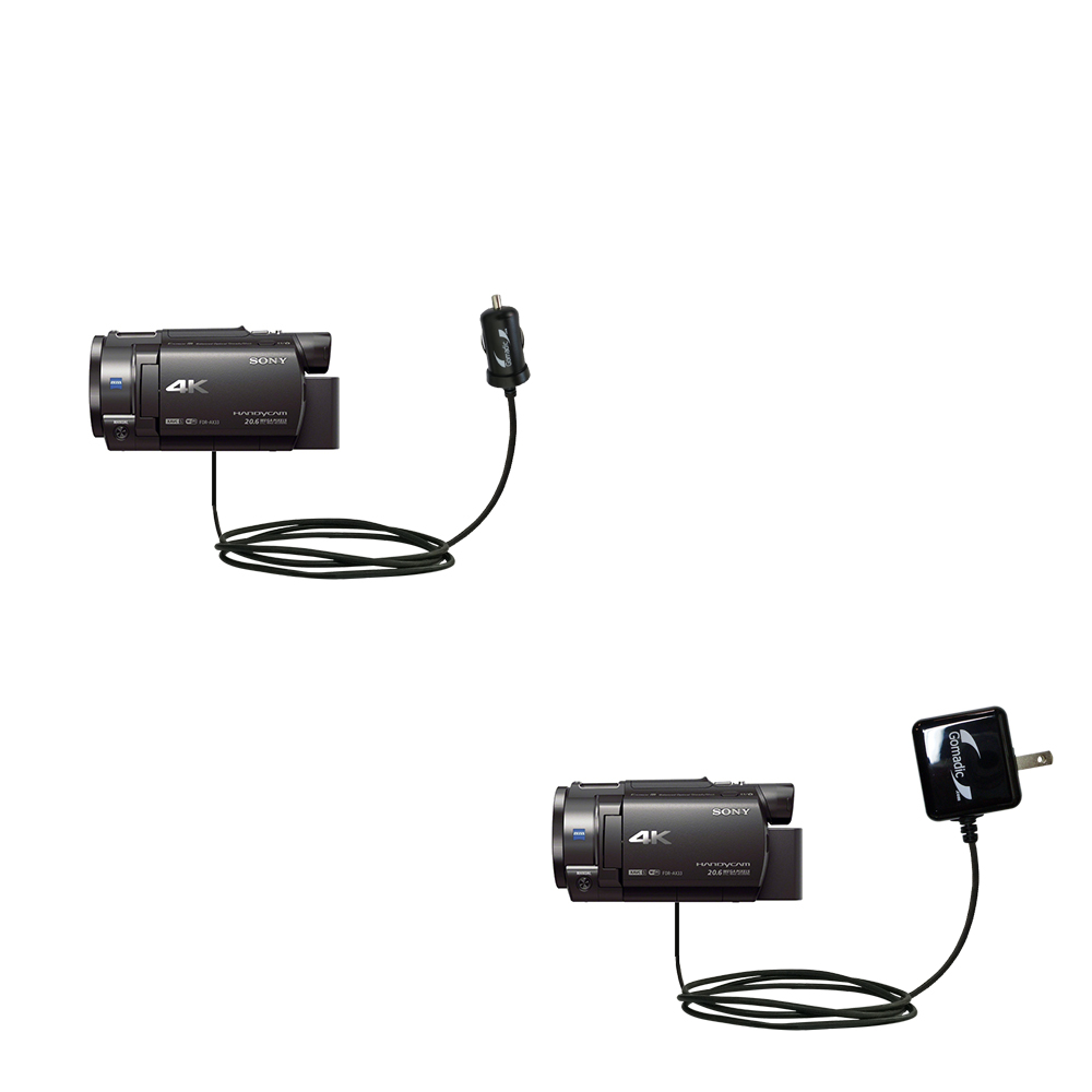 Car & Home Charger Kit compatible with the Sony FDR-AX33 / FDR-AX30