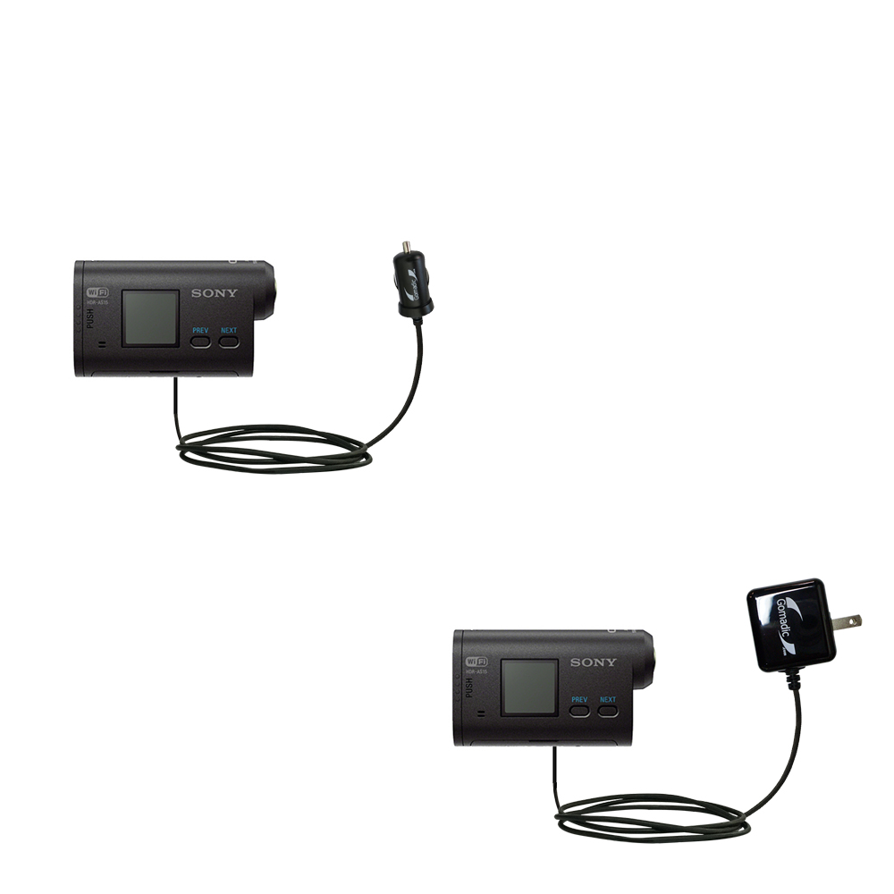 Car & Home Charger Kit compatible with the Sony HDR-AS10/ HDR-AS15