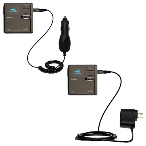 Car & Home Charger Kit compatible with the Sony MD WALKMAN MZ-RH