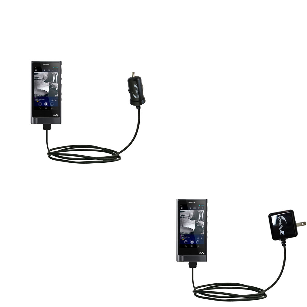 Car & Home Charger Kit compatible with the Sony NWZ-ZX2