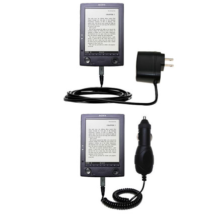 Car & Home Charger Kit compatible with the Sony PRS-500 Digital Reader Book