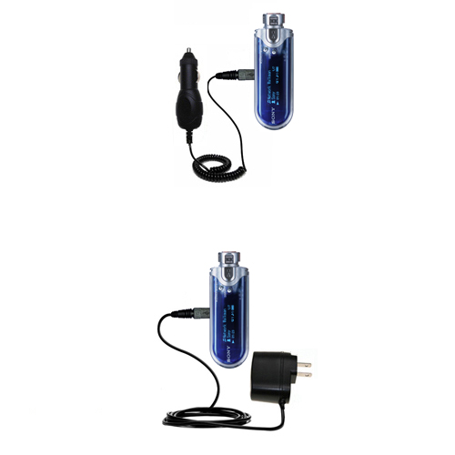 Car & Home Charger Kit compatible with the Sony Walkman NW-E407