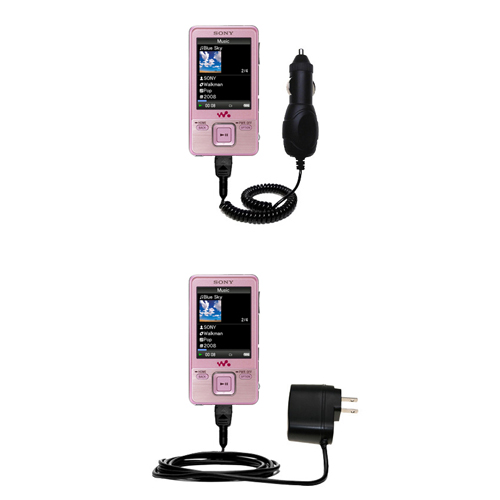 Car & Home Charger Kit compatible with the Sony Walkman NWZ-A728