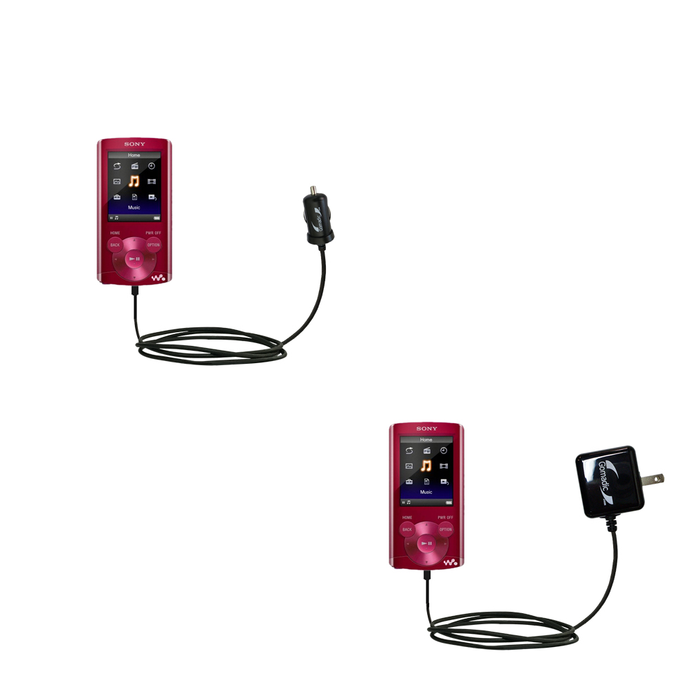 Car & Home Charger Kit compatible with the Sony Walkman NWZ-E364 E365