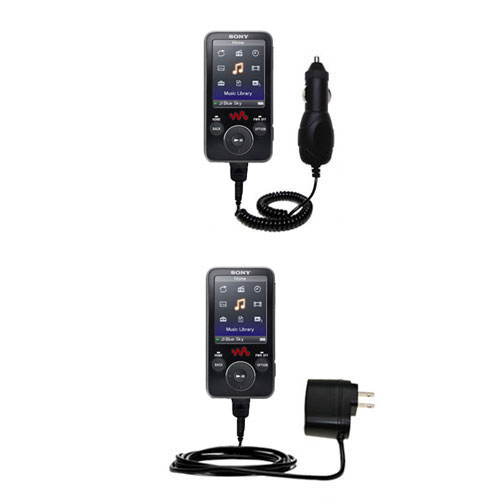 Car & Home Charger Kit compatible with the Sony Walkman NWZ-E436F