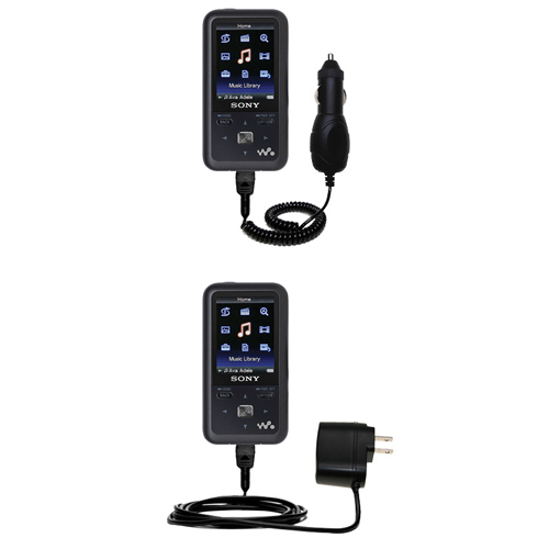 Car & Home Charger Kit compatible with the Sony Walkman NWZ-S600 Series