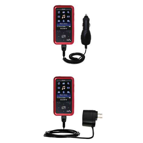 Car & Home Charger Kit compatible with the Sony Walkman NWZ-S615
