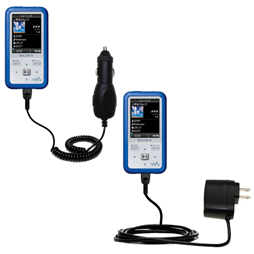 Car & Home Charger Kit compatible with the Sony Walkman NWZ-S710F