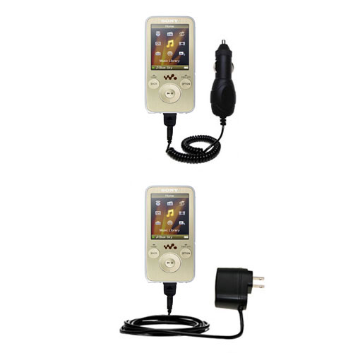Car & Home Charger Kit compatible with the Sony Walkman NWZ-S736