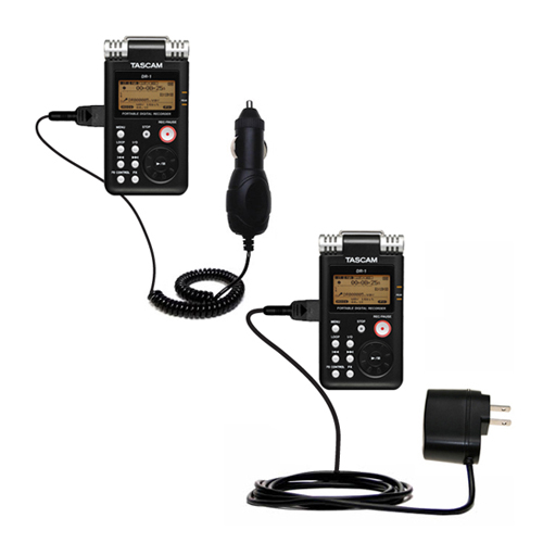 Car & Home Charger Kit compatible with the Tascam DR-1