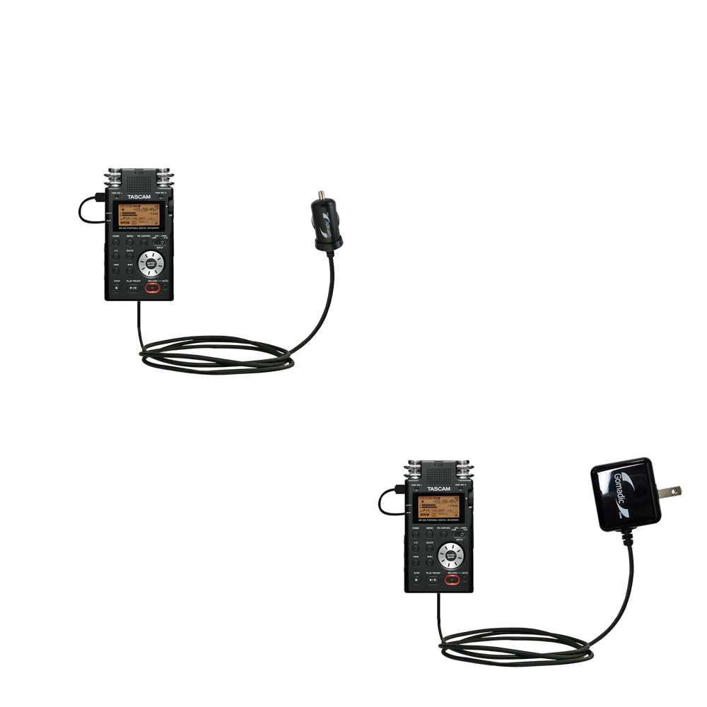 Car & Home Charger Kit compatible with the Tascam DR-100