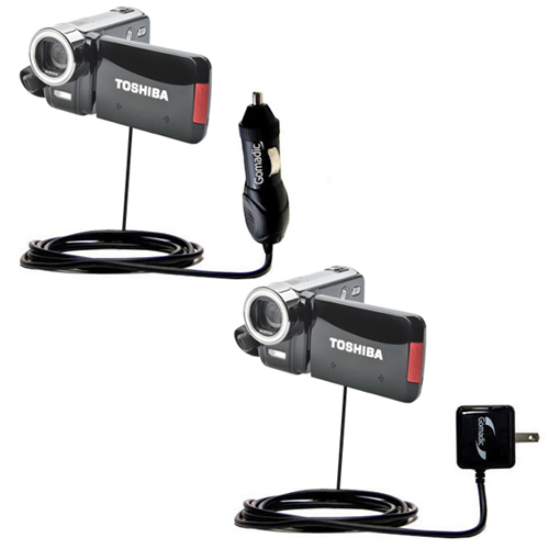 Car & Home Charger Kit compatible with the Toshiba CAMILEO H30 HD Camcorder