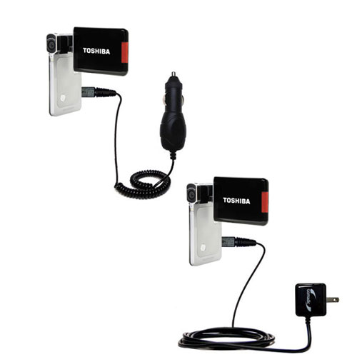 Car & Home Charger Kit compatible with the Toshiba Camileo S20 HD Camcorder