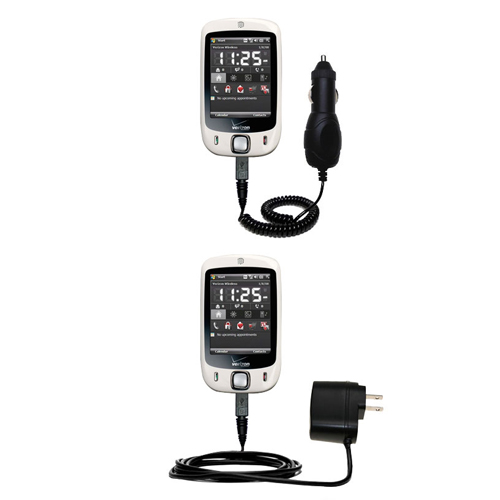 Gomadic Car and Wall Charger Essential Kit suitable for the Verizon XV6850 - Includes both AC Wall and DC Car Charging Options with TipExchange
