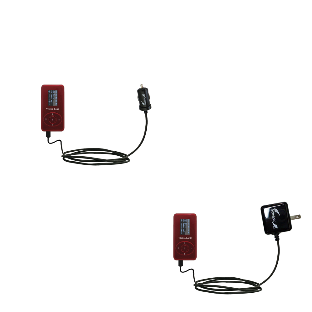 Car & Home Charger Kit compatible with the Visual Land V-Clip Pro ME-903