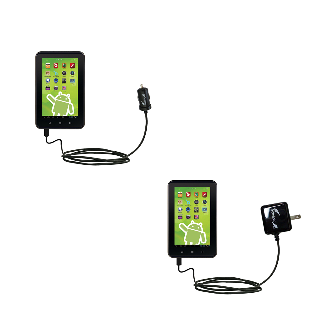 Car & Home Charger Kit compatible with the Zeki Android Tablet TBD753B  TBD763B TBD773B
