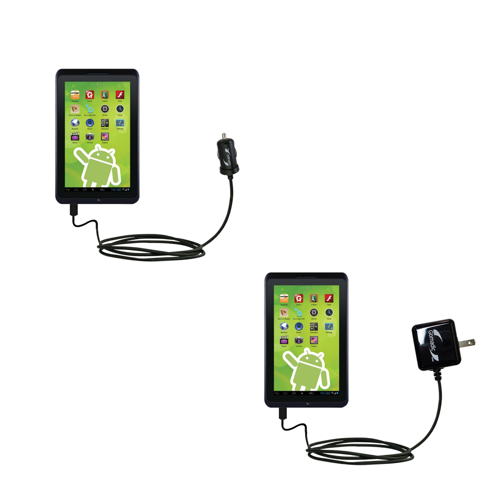 Car & Home Charger Kit compatible with the Zeki Android Tablet TBDB863B