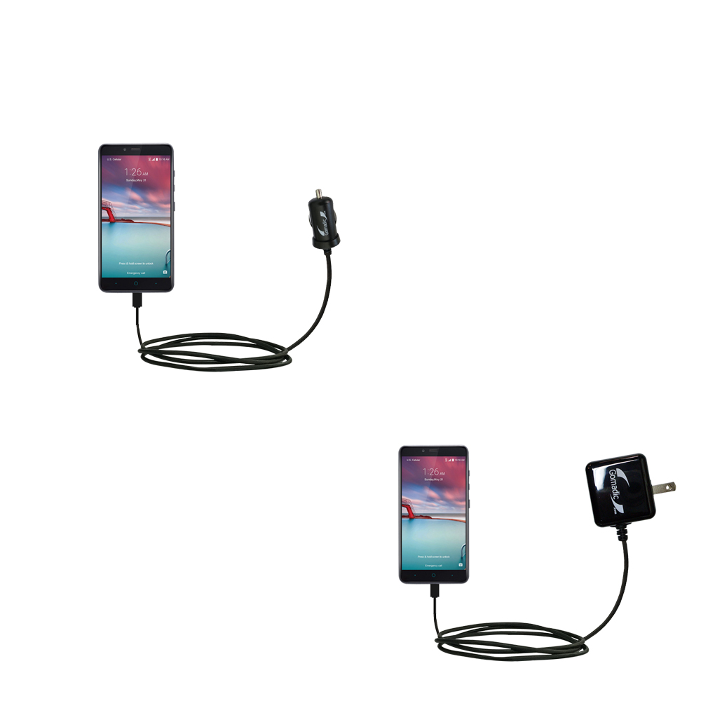 Car & Home Charger Kit compatible with the ZTE ZMAX Pro
