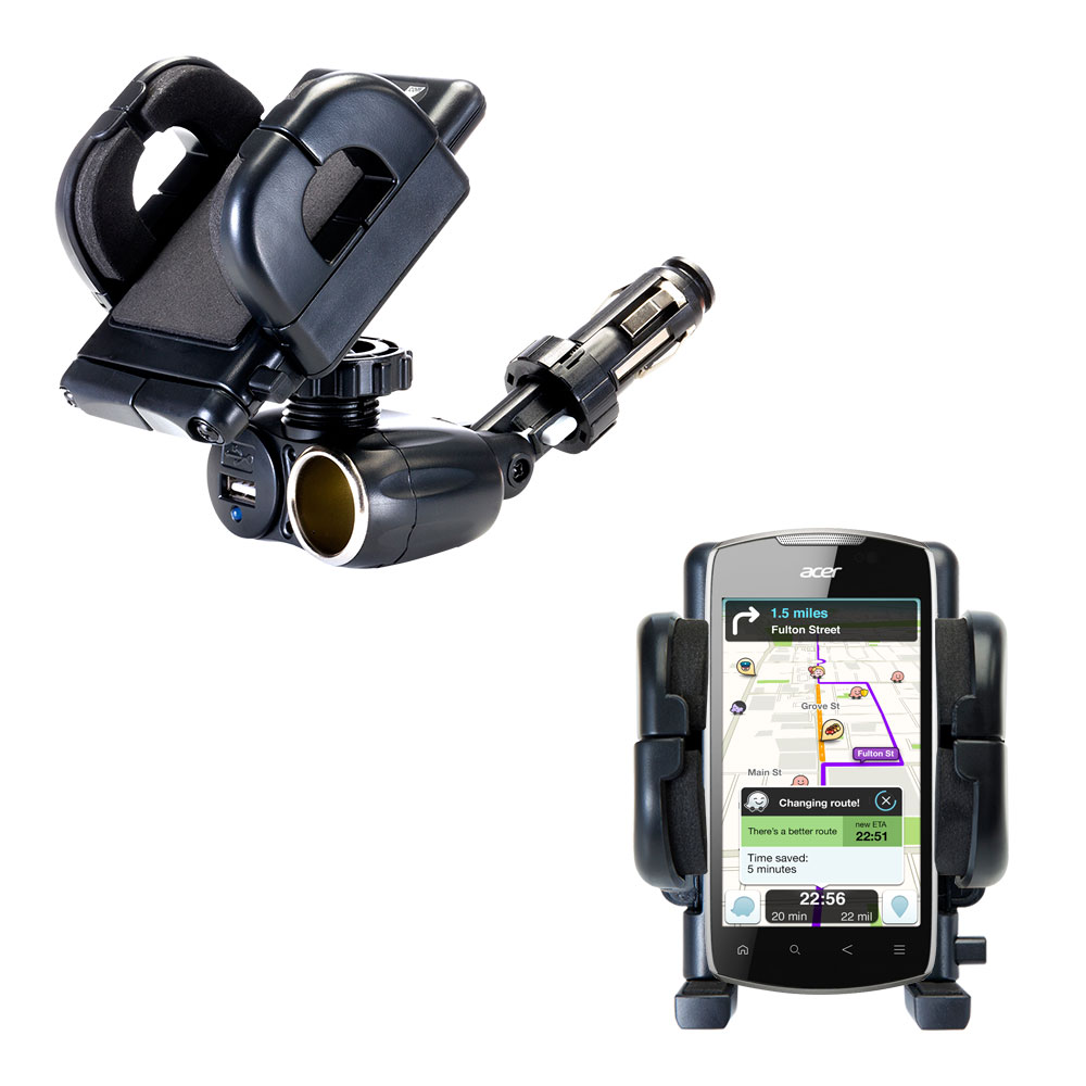 Cigarette Lighter Car Auto Holder Mount compatible with the Acer Liquid Glow