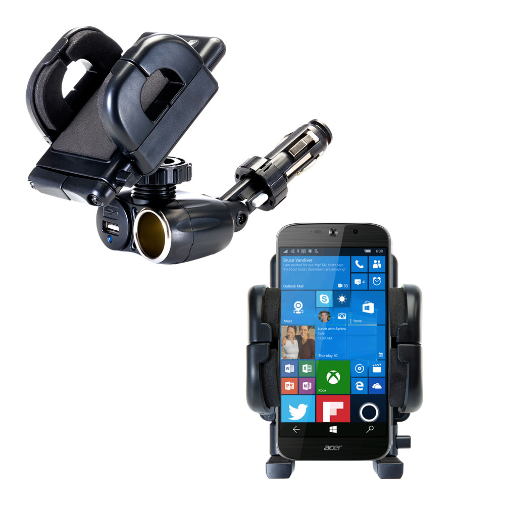Cigarette Lighter Car Auto Holder Mount compatible with the Acer Liquid Jade Primo