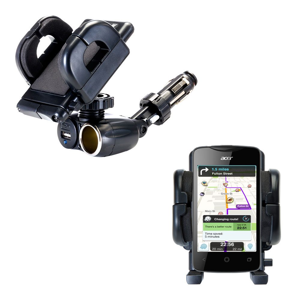 Cigarette Lighter Car Auto Holder Mount compatible with the Acer Liquid Z3