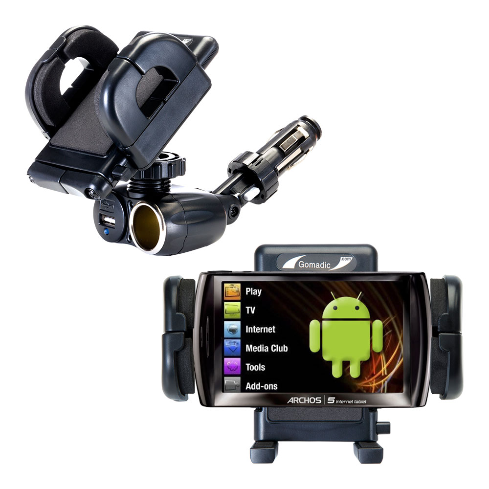 Cigarette Lighter Car Auto Holder Mount compatible with the Archos 5 5g (all GB Sizes)
