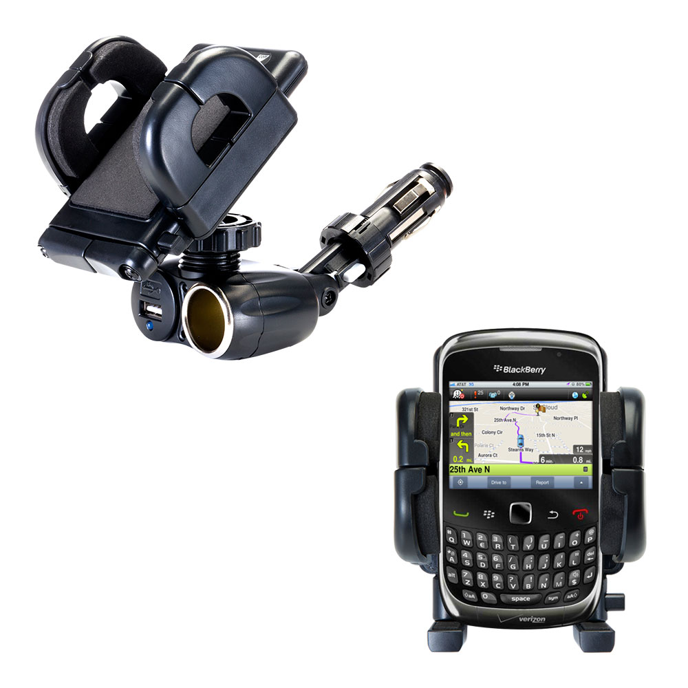 Cigarette Lighter Car Auto Holder Mount compatible with the Blackberry Curve 3G 9330