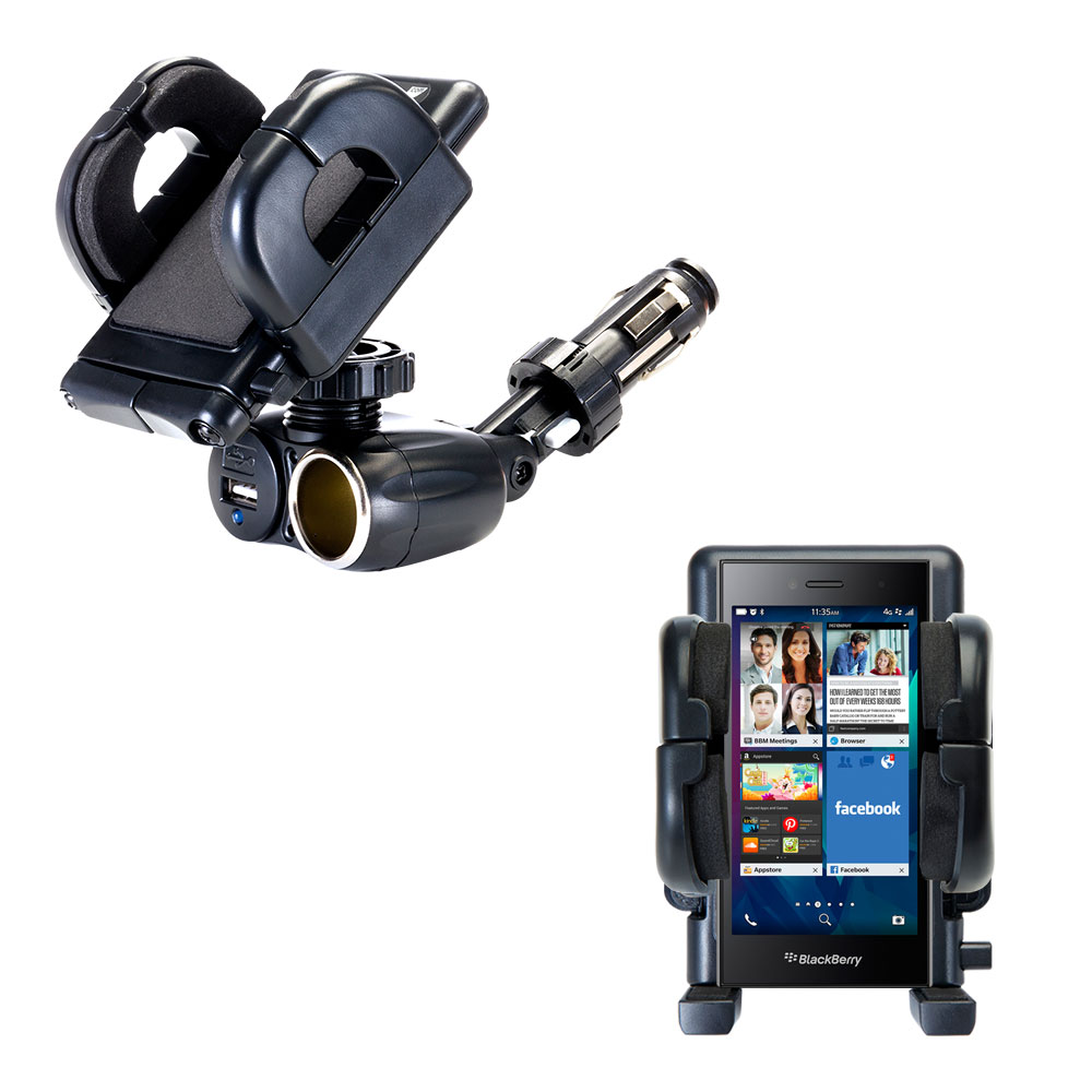 Cigarette Lighter Car Auto Holder Mount compatible with the Blackberry Leap