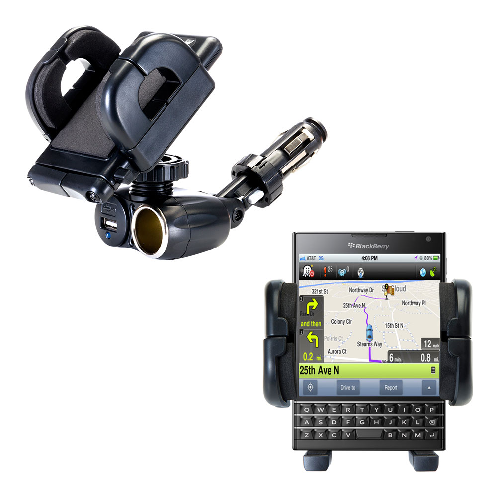 Cigarette Lighter Car Auto Holder Mount compatible with the Blackberry Passport