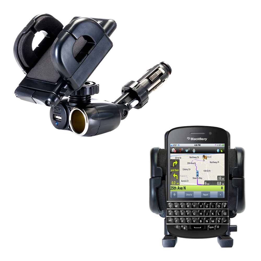 Cigarette Lighter Car Auto Holder Mount compatible with the Blackberry Q10