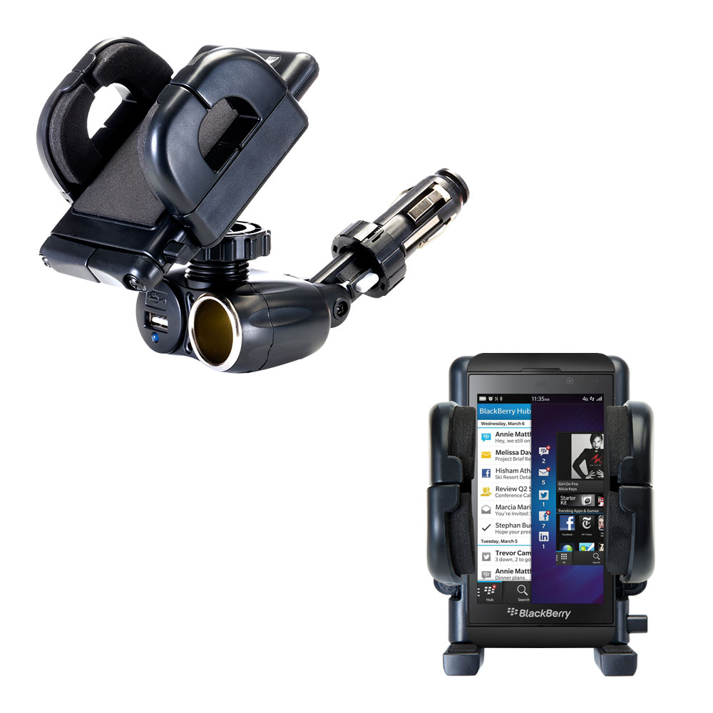 Cigarette Lighter Car Auto Holder Mount compatible with the Blackberry Z10